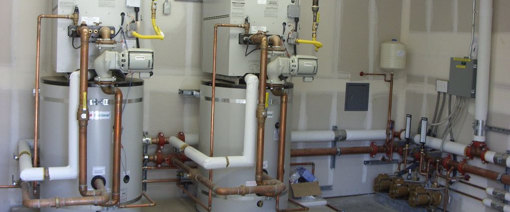 Photograph of commercial plumbing HVAC work