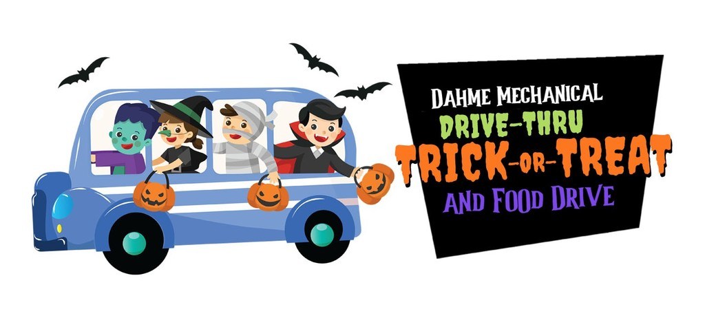 A logo for the 2020 Dahme Mechanical Drive Through Trick or Treat event.